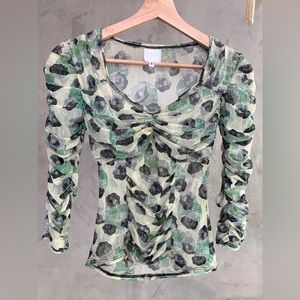 Anna Sui Mesh Long Sleeve Top